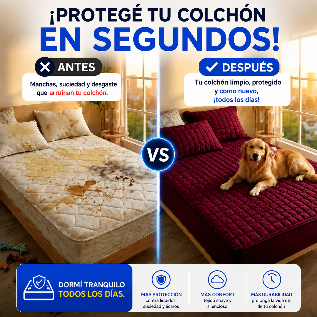 [PAGÁ 1, LLEVÁ 3] HydraSoft™ Juego de Cama Impermeable Premium – Cubrecama + 2 Fundas de Almohada